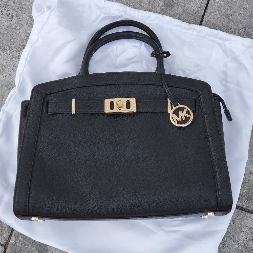 Michael Kors - Karson Large Black Leather Satchel